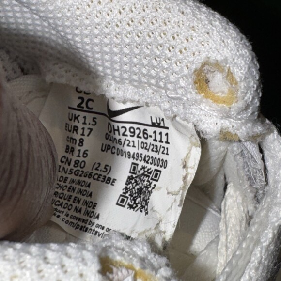 Nike Air Force 1 White DH2926-111 Baby Size 2C Amputee; Replacement Foot - Picture 6 of 6